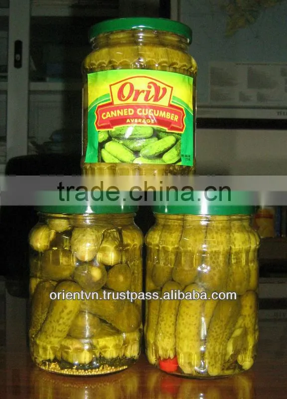 Pickled Cucumber in 370ml, 540ml, 720ml, 1500ml glass jar