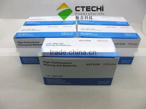 hearing aid battery A312 A10 A675 A13 1.4V coin cell