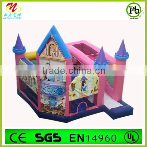 2014 High Quality PVC Cheap Princess Theme Inflatable Castle For Kids