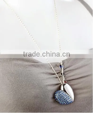 Heart-shaped Jewelry USB Flash Disk, Heart Shape Crystal USB Flash Drive