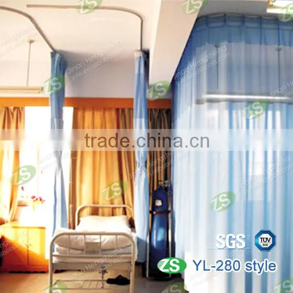 Blue Antibacterial Hospital Partition Bed Disposable Curtain with Mesh
