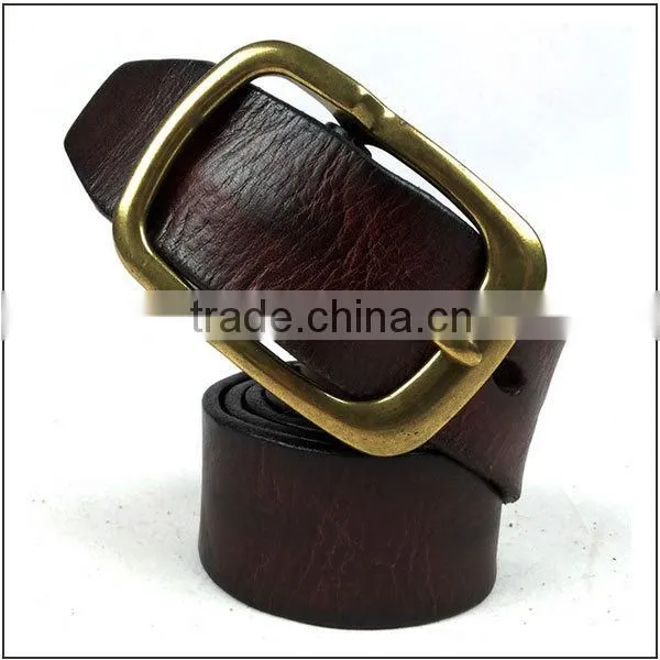 Genuine leather men's fashion belt with designer belt buckles