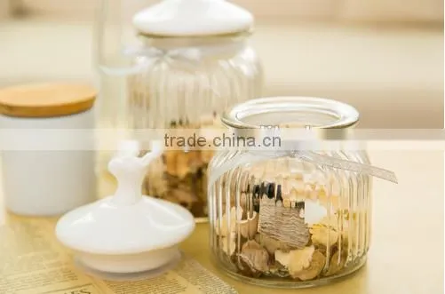 Glass storage glass canister jars for dried fruit flower tea / glass tea tin / glass pot