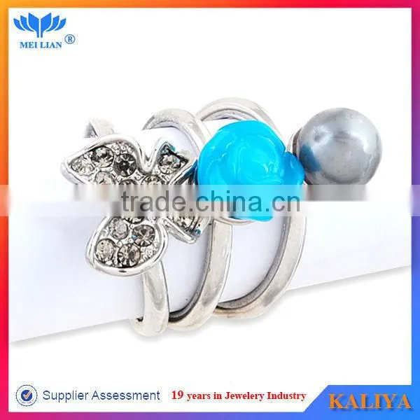 Alloy Three Ring Set Latest Ring Designs Fashion Jewelry