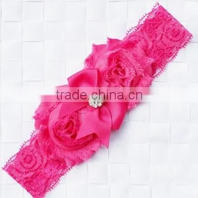 Fashion Baby lace flower Headband Infant Headband Toddler Headband Navy Blue Headband baby flower hair band wh-1738