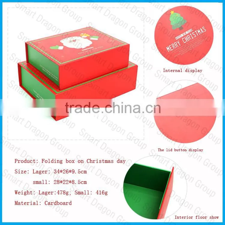 High quality folding cardboard box with bow