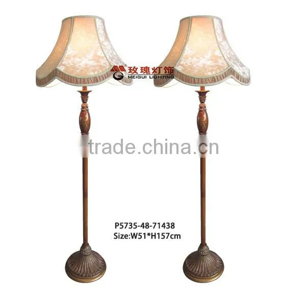 antique resin floor lamp with lint shade