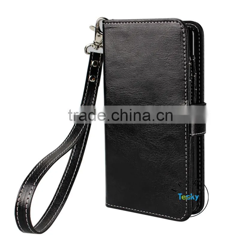 Hot selling wallet leather case with hand scrap for LG G3