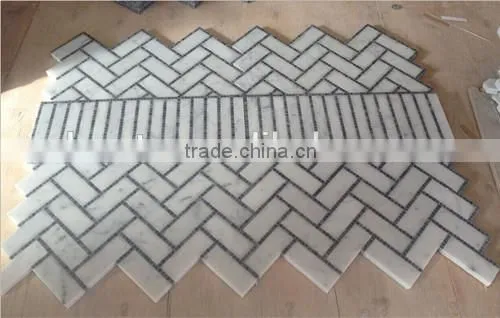 High Quality White Marble Carrara White Mosaic for Interior Decoration