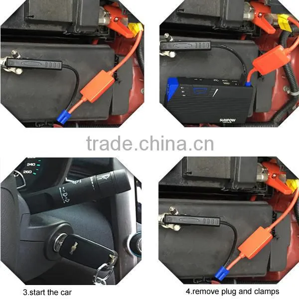 sunpow 13600mAh Multi-Function Car Battery booster 12v car jump starter for gasoline diesel engine with Air compressor