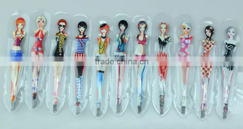 Hot metal eye brow beautiful girl shape best tweezer