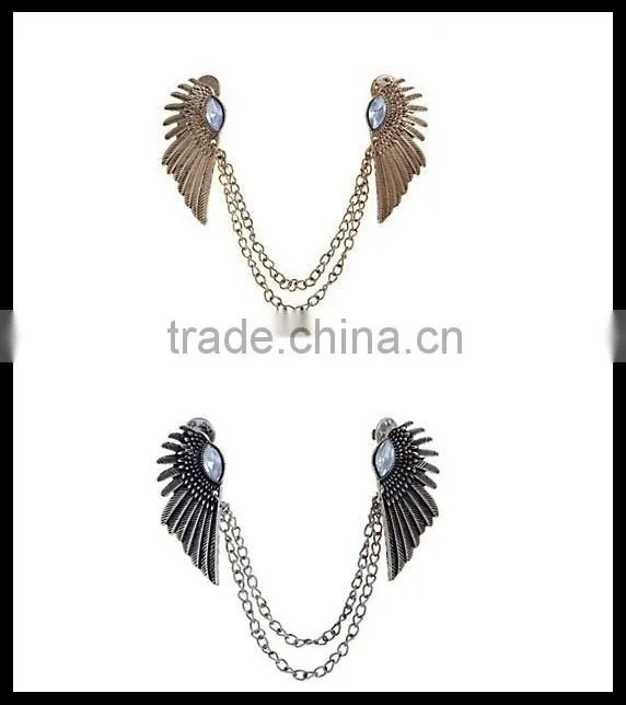 Bird Wing crystal Collar Clip Collar Chain Cardigan Clips Collar Sweater Guard