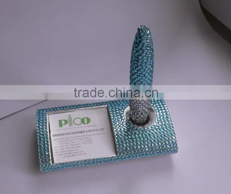 Metal magnetic Table Pen and notepad with rhinestone for promotion