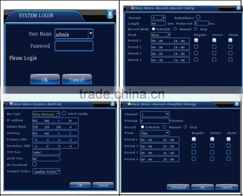 H.264 real-time high compression CCTV DVR kit 4x480TVL NTSC CCD outdoor cheap home security CCTV camera systems