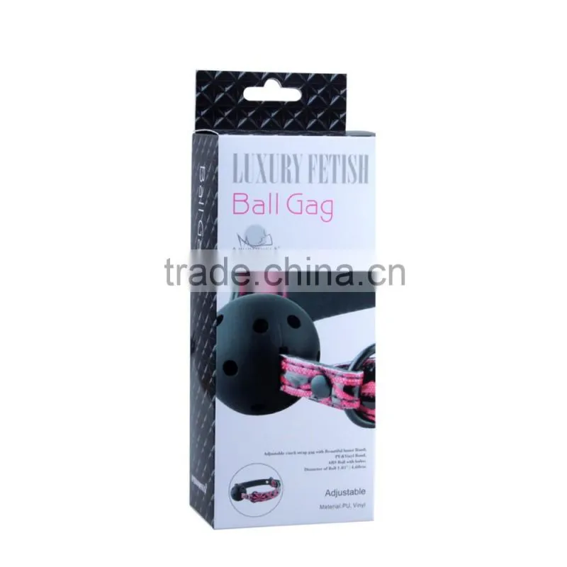 Wholesale ball gag adjustable leather mouth balls ,woman knitted strip gag by polyste