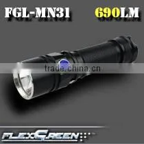 16340 CR123 battery Cree Q5 military mini EDC torch
