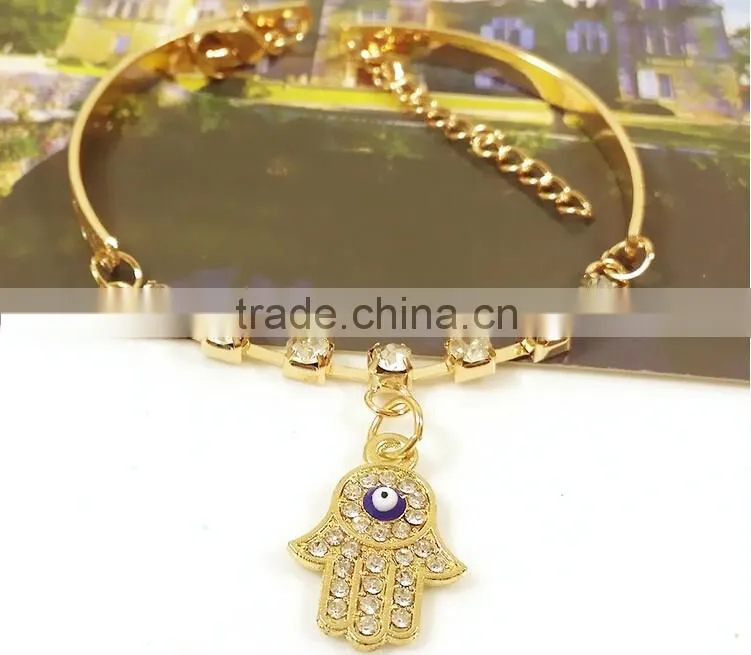 >>2016 New design rhinestone turkish Evil Eye Bracelet, lucky Hamsa Hand bracelet /