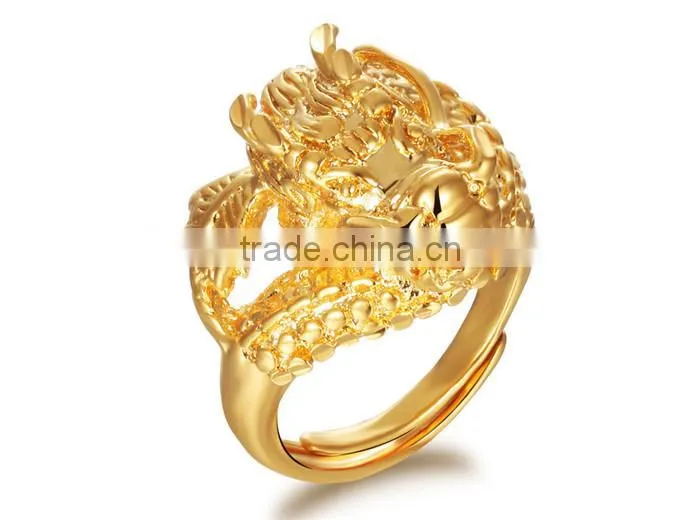 2016 gold filled jewelry copper ring for men gold dragon ring