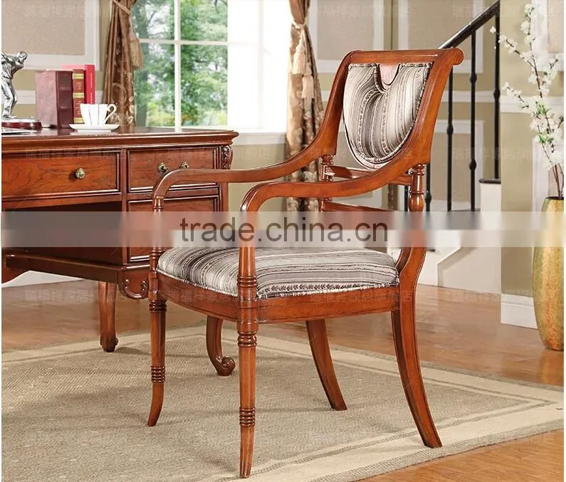 American country style solid wood frame chair with chenille fabric finish for dining AH-208