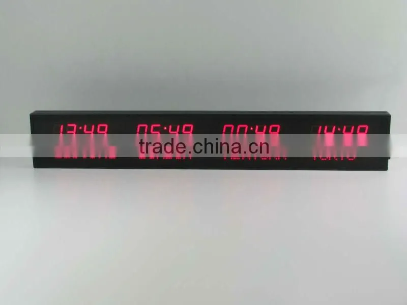 led time zone world clock 5 cities