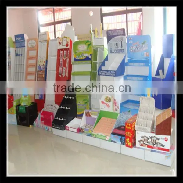 Retail store portable corrugated cardboard floor display stand / boxes for cd, dvd product