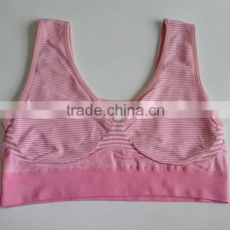 Ladies Orignal One PIece Plus Size Yogawear Seamless Compresssion Stripes Crossfit Sports Bra