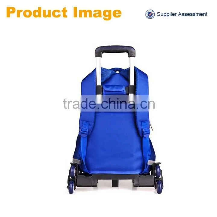 2016 China sannovo wholesale latest fashion superman school trolley bags for boys