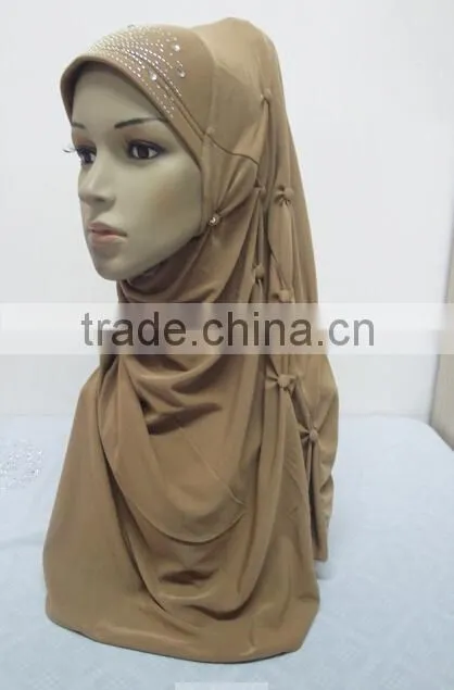 H293 latest muslim hijab with buttons,muslim scarf