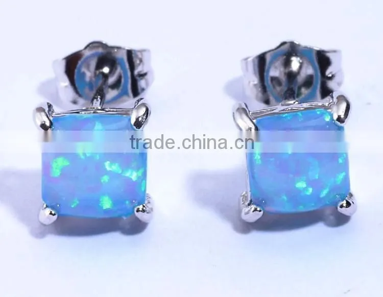 Opal Jewelry Factory !!! Wholesale Lab Created White Opal 925 Sterling Silver Teardrop Opal Earring