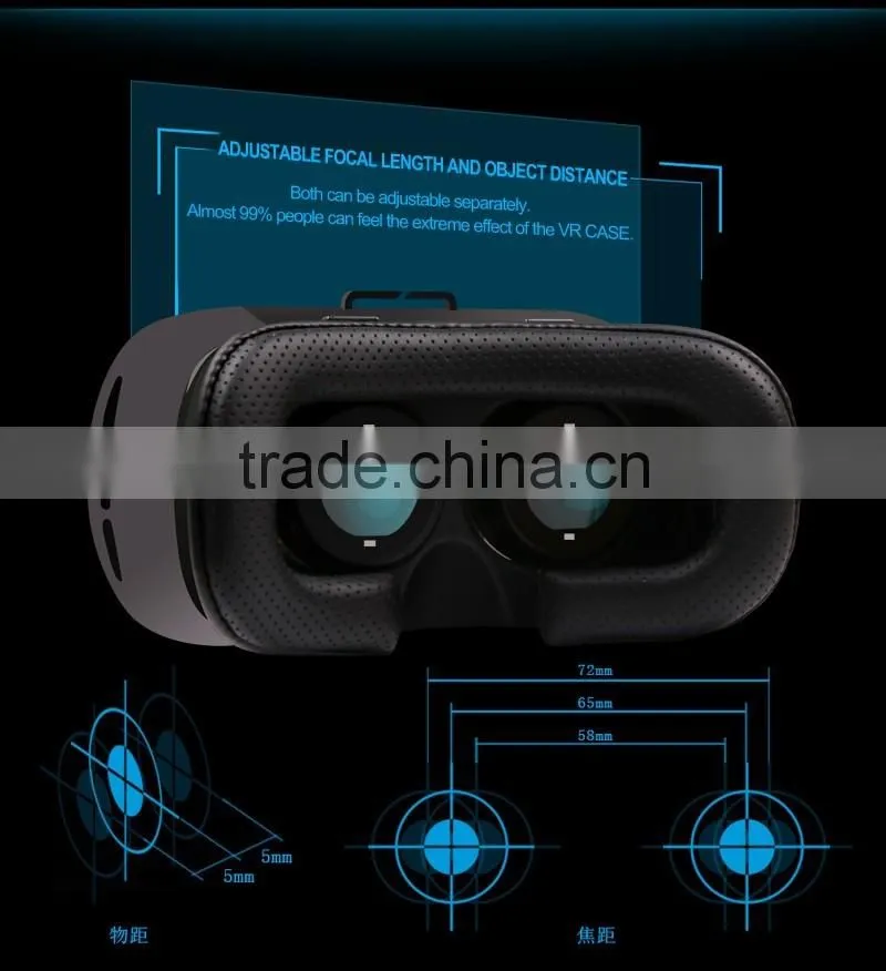 2016 China made hot sale VR case, 3d glasses VR box for blue film video