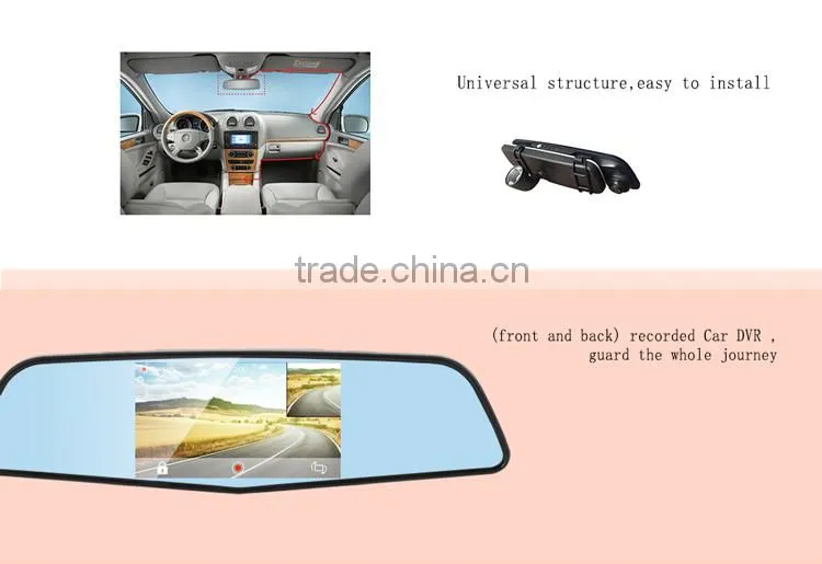5" Touchpad Android Dual Lens Backup Camera 1080P GPS Car Navigation Recorder Camera Car Rearview Mirror DV DVR(X6)