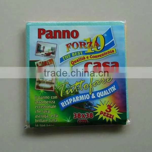 Non-woven fabric magic cleaning cloth (needle punched, viscose & polyester, super absorbent)
