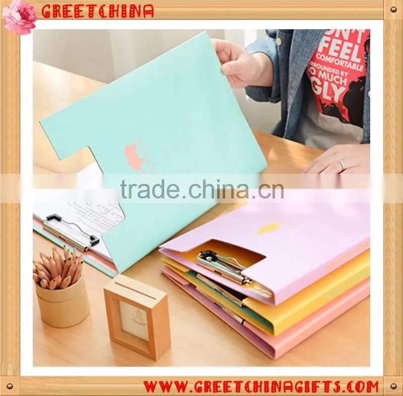 Fresh Style Korea Stationery Cute Animal Shadow Design A4 Clip File Portfolio File Folder