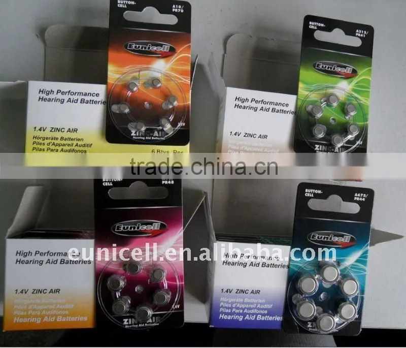1.4v Zinc Air Batteries - A10, A13, A312, and A675