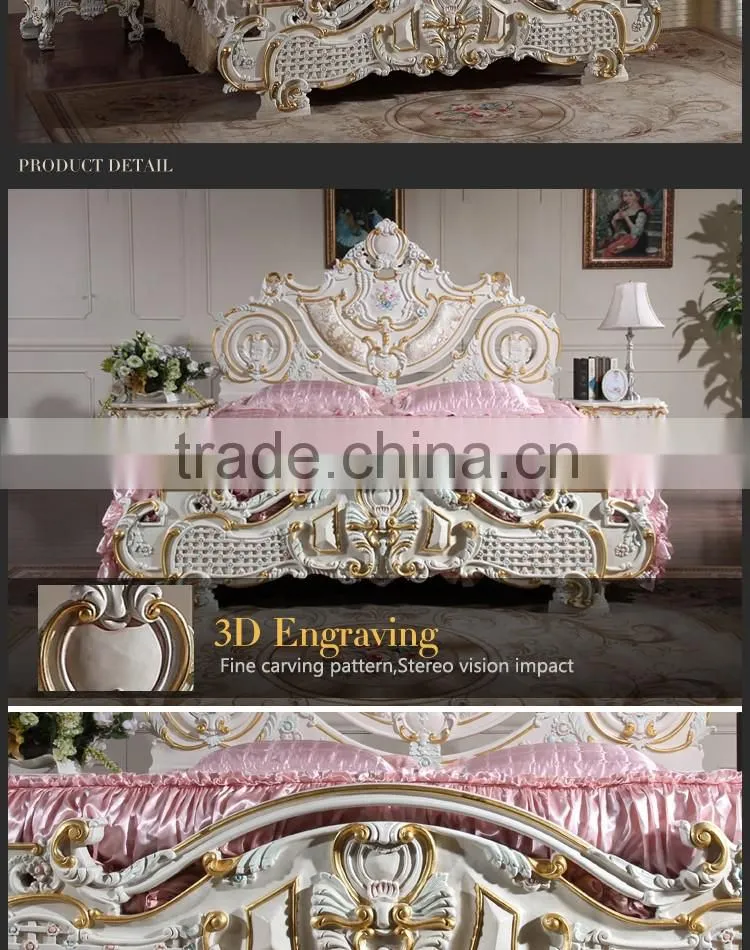 2016 newest design King size wood double bed models for bedroom