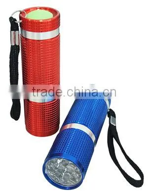 TE057 2015 Promotion Aluminum zoom in and out 12LED Flashlight With Lanyard