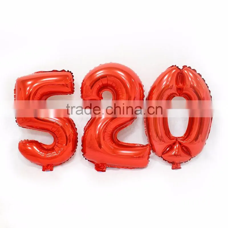 Wholesale 16" 1314 I love you red set alphabet letter foil balloons