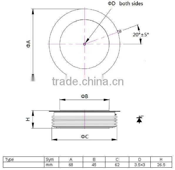 thyristor control scr kp1000A6500V