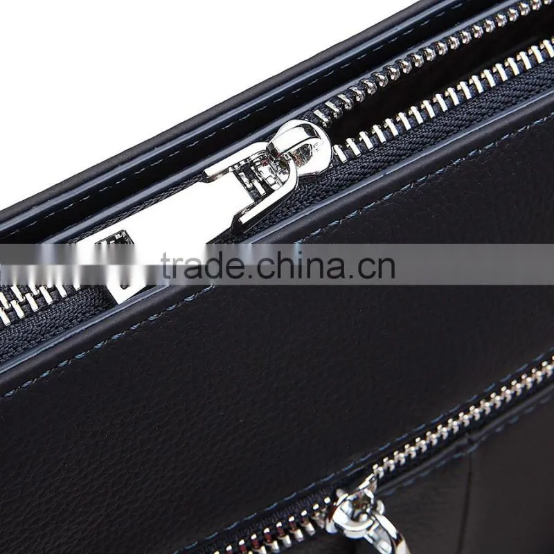 New fashion custom simple laptop genuine leather men briefcase at low price