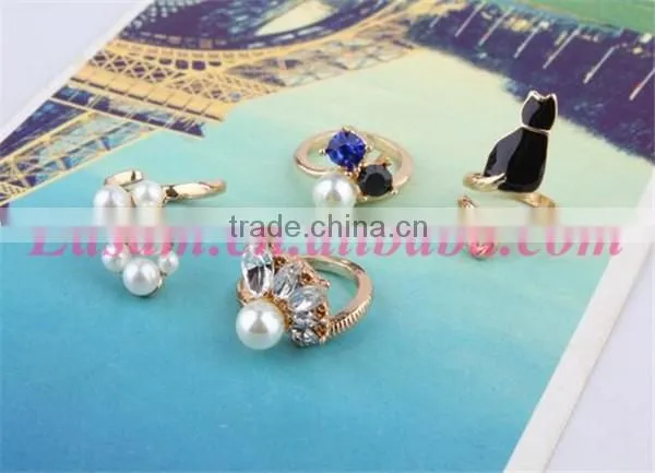 New design pearl oil gold nail ring jewelry,finger nail ring
