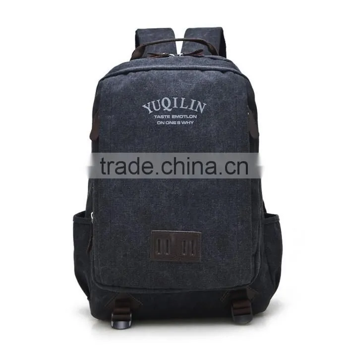 China wholesale vintage canvas backpack school bags for teenagers boys
