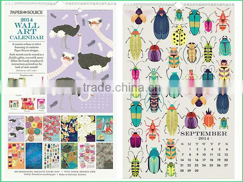 Calendar 2014 wall scroll calendar natural