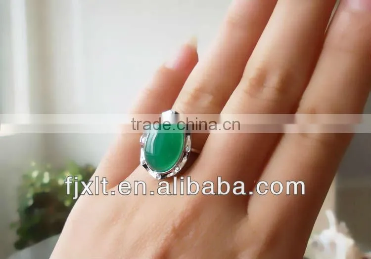 Hot Sale Newest Design 925 Sterling Silver Chrysoprase Gemstone Ring