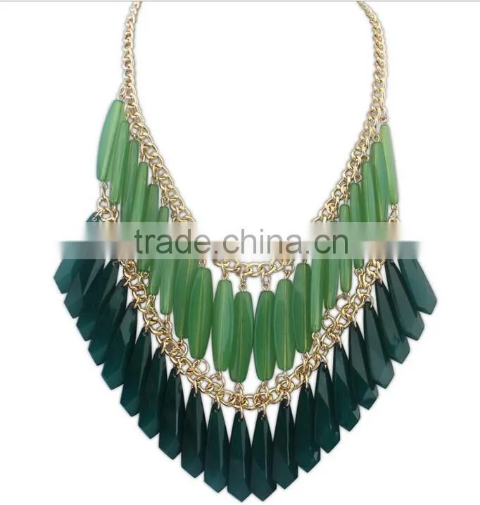 2015 hot fashion designs tassel necklace