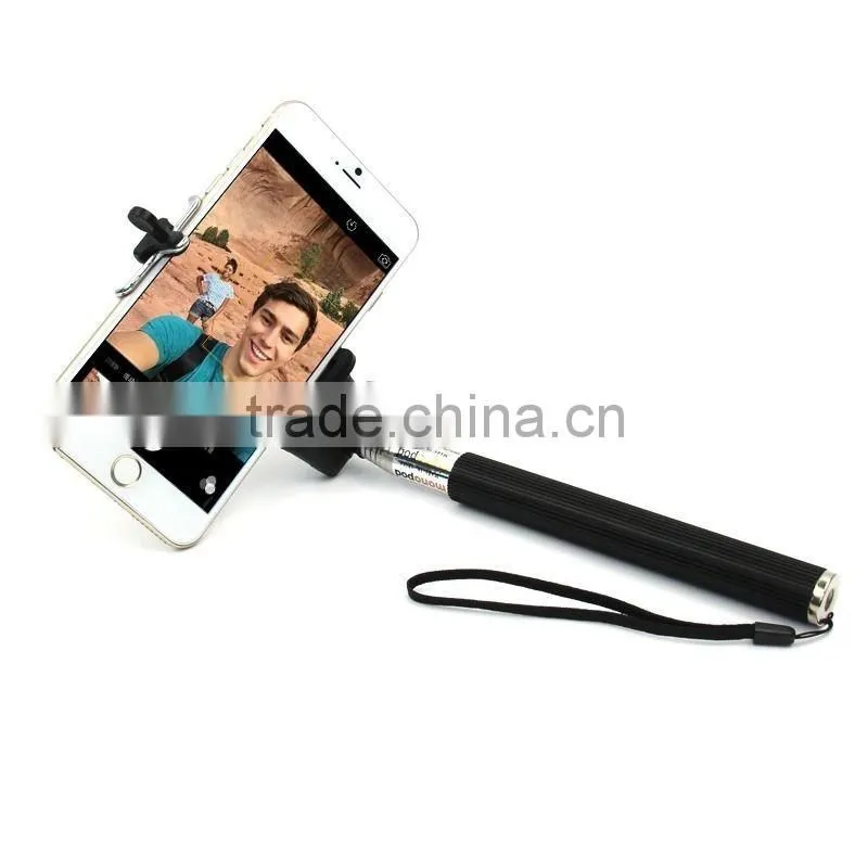 Selfie Extendable Wired Remote Shutter Handheld Selfie Stick Monopod For Phone