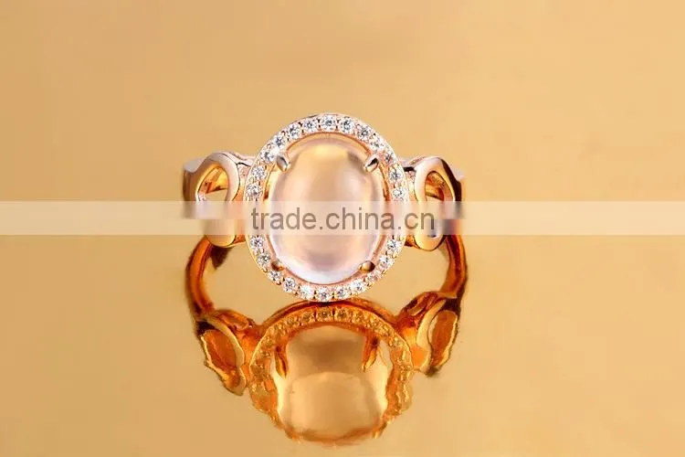 2015 Rose Gold Plated Ring , Engagement Stone Ring
