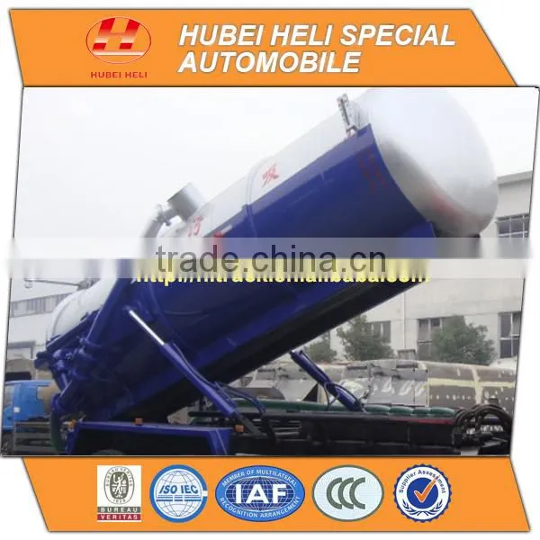 DONGFENG 4x2 6000L small vacuum sewage suction truck with vacuum pump 120hp