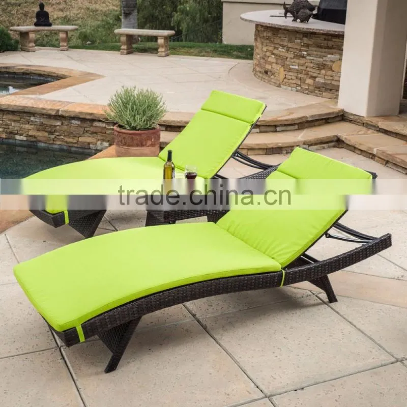 Synthetic Rattan Sunbed - Poly Rattan Outdoor Sun Lounger - Wicker Rattan Sun Lounger Furniture
