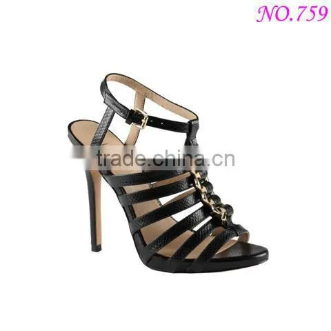 Sexy design black block women sexy stiletto high heels sandals