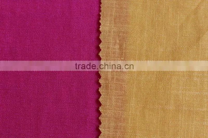 plain dyed solid color woven linenette blend nylon viscose fabric